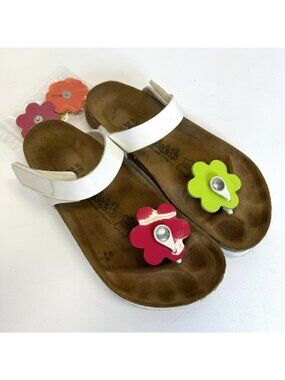 Birkenstock Birki's Tofino Sandals White Interchangeable Flower Size 38 US 7